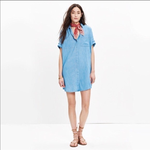 Madewell Dresses & Skirts - Madewell denim courier shirt Dress Sz XXS